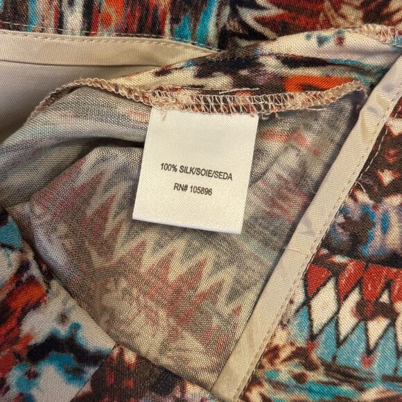 WORTH New York Silk Shorts Abstract Dressy Seam Front w/Pockets Size 0 - Picture 7 of 7